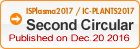 ISPlasma2017/IC-PLANTS2017 Second Circular